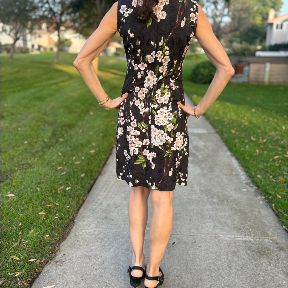 Dolce & Gabbana Black Floral Cherry Blossom Jacquard Sleeveless Mini Dress - IT - Picture 6 of 13